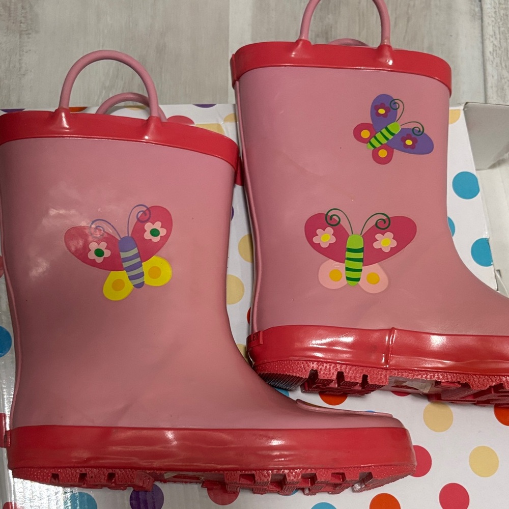 Laura Ashley Pink girls Butterfly Boots
